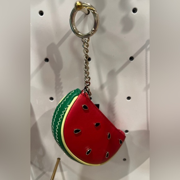 New Kate Spade Watermelon Coin Purse Keychain FOB Bag Leather Charm KB599 - Picture 4 of 5